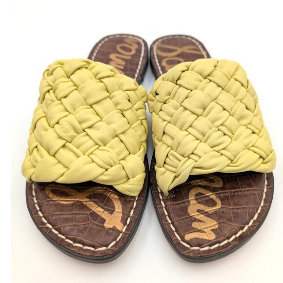 Sam Edelman Griffin Women's Flat Sandal Open Toe Modern Yellow Size US7M EU37 - Picture 2 of 9